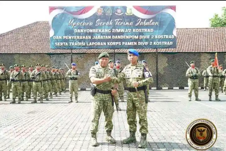 Panglima Pimpin serah Terima kepemimpinan Yonbekang 2 dan Denpom Divif 2 Kostrad