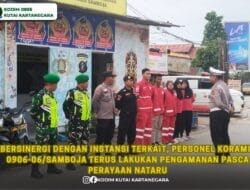 Bersinergi Dengan Instansi Terkait, Personel Koramil 0906-06/Samboja Terus Lakukan Pengamanan Pasca Perayaan Nataru