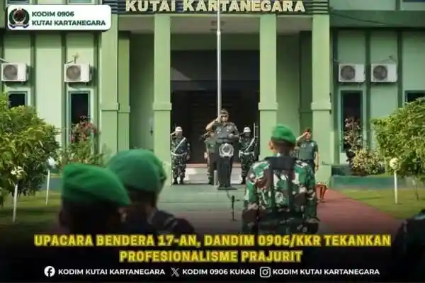 Upacara Bendera 17-an, Dandim 0906/Kkr Tekankan Profesionalisme Prajurit