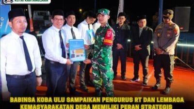 Babinsa Koba Ulu Sampaikan Pengurus RT dan Lembaga Kemasyarakatan Desa Memiliki Peran Strategis