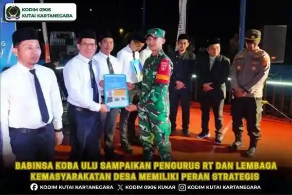 Babinsa Koba Ulu Sampaikan Pengurus RT dan Lembaga Kemasyarakatan Desa Memiliki Peran Strategis