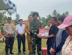 Pembukaan TMMD Wiltas Ke-127, Puluhan Sembako Dibagikan kepada Masyarakat Linggang Amer