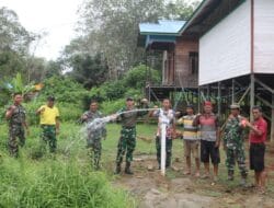 Dansatgas TMMD Wiltas Ke-127 Tinjau Lokasi TMAB dan MCK di Kampung Tering Lama