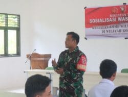 Tanamkan Semangat Cinta Tanah Air, Satgas TMMD Gelar Sosialisasi Wasbang dan Bela Negara di SMK Negeri 1 Linggang Bigung