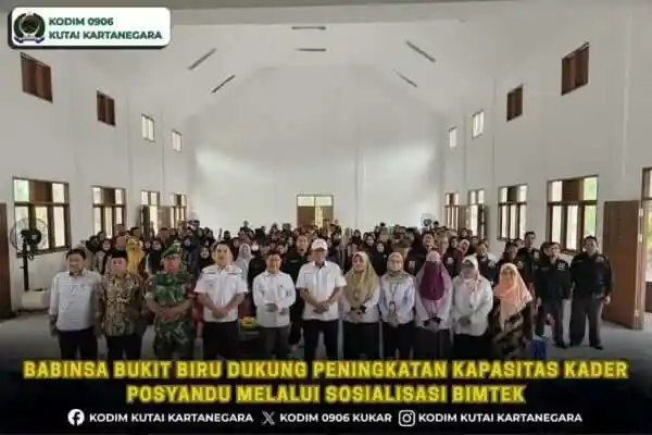 Babinsa Bukit Biru Dukung Peningkatan Kapasitas Kader Posyandu Melalui Sosialisasi Bimtek
