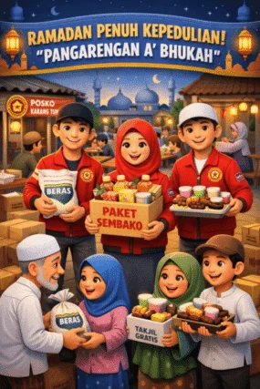 Ramadan Penuh Kepedulian! Karang Taruna Pangarengan Bagikan Ratusan Sembako dan Takjil Lewat “Pangarengan A’ Bhukah”