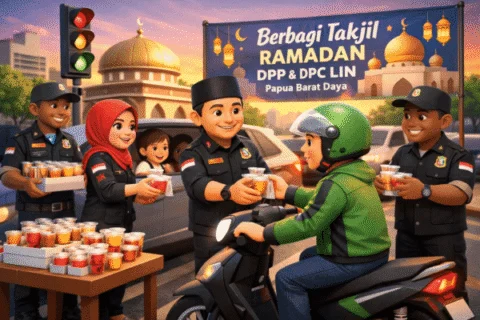 Ketua Umum DPP LIN Bersama Pengurus DPD Papua Barat Daya Bagikan Takjil kepada Masyarakat