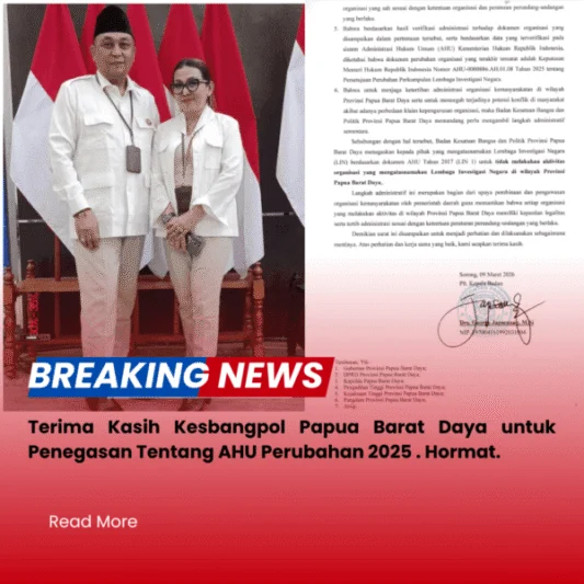 Ketua Umum DPP LIN Gus Robi Irawan Wiratmoko Apresiasi Sikap Tegas Kesbangpol Papua Barat Daya