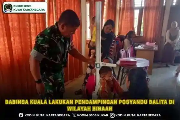 Babinsa Kuala Lakukan Pendampingan Posyandu Balita Di Wilayah Binaan