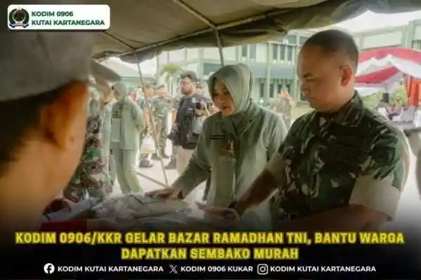 Kodim 0906/kkr Gelar Bazar Ramadhan TNI, Bantu Warga Dapatkan Sembako Murah