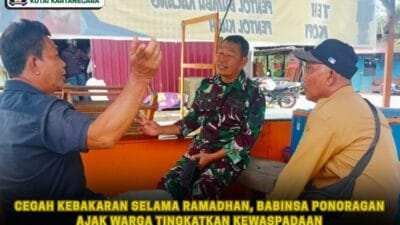 Cegah Kebakaran Selama Ramadhan, Babinsa Ponoragan Ajak Warga Tingkatkan Kewaspadaan