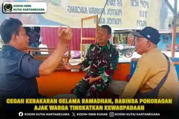 Cegah Kebakaran Selama Ramadhan, Babinsa Ponoragan Ajak Warga Tingkatkan Kewaspadaan