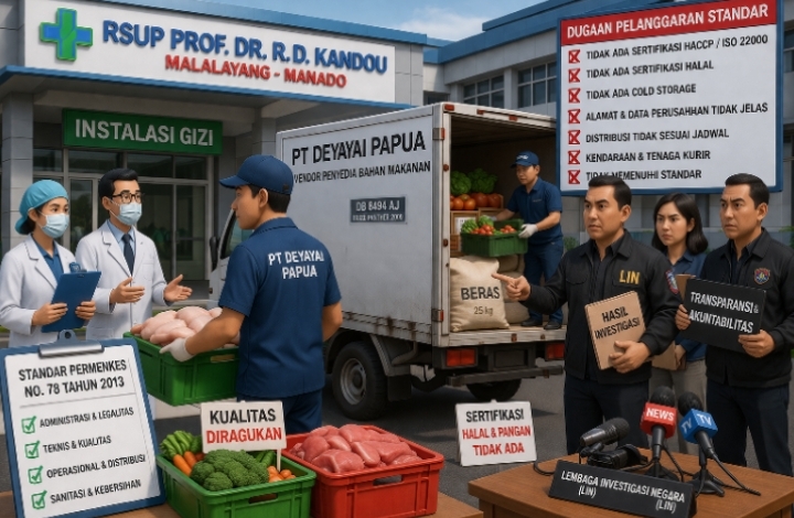 Standar Gizi Dipertanyakan, Vendor RSUP Kandou Jadi Sorotan Publik