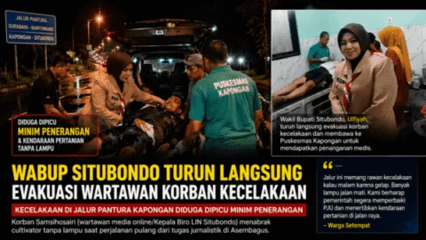 Wabup Situbondo Turun Langsung Evakuasi Wartawan Korban Kecelakaan di Jalur Pantura Kapongan