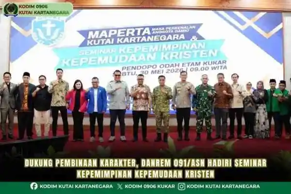 Dukung Pembinaan Karakter, Danrem 091/ASN Hadiri Seminar Kepemimpinan Kepemudaan Kristen