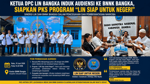 Ketua DPC LIN Bangka Induk Audiensi ke BNNK Bangka, Siapkan PKS Program “LIN Siap Untuk Negeri”