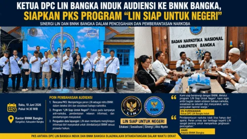 Ketua DPC LIN Bangka Induk Audiensi ke BNNK Bangka, Siapkan PKS Program “LIN Siap Untuk Negeri”