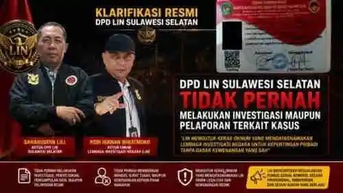 DPD LIN Sulsel Bantah Terlibat Investigasi Kasus Kartu Relawan Prabowo, Saharuddin Lili Kutuk Oknum yang Catut Nama Lembaga
