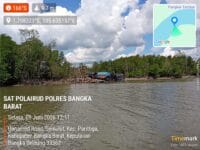 Polres Bangka Barat Tertibkan Ponton Tambang Ilegal di Teluk Kelabat Dalam, Empat Unit Berhasil Diamankan