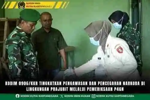 Kodim 0906/Kkr Tingkatkan Pengawasan dan Pencegahan Narkoba di Lingkungan Prajurit Melalui Pemeriksaan P4GN