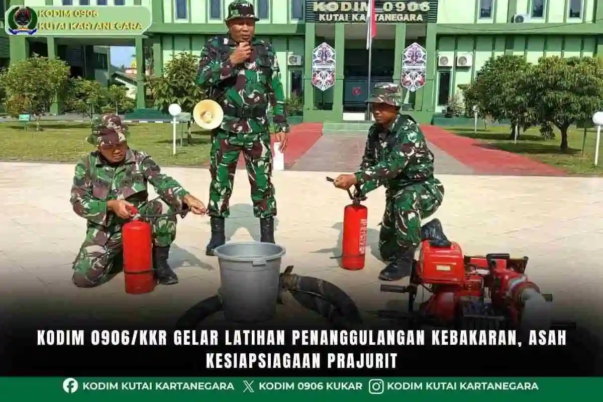 Kodim 0906/Kkr Gelar Latihan Penanggulangan Kebakaran, Asah Kesiapsiagaan Prajurit