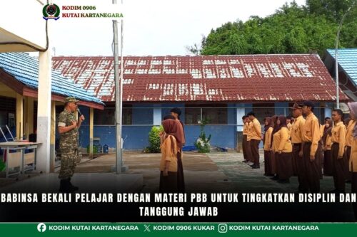 Babinsa Bekali Pelajar Dengan Materi PBB Untuk Tingkatkan Disiplin Dan Tanggung Jawab