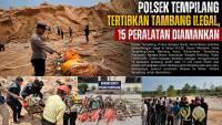 Polsek Tempilang Tertibkan Tambang Ilegal, 15 Peralatan Diamankan