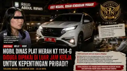 Mobil Dinas Plat Merah KT 1134-G Disorot: Dipakai di Luar Jam Kerja untuk Keperluan Pribadi?