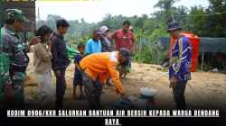 Kodim 0906/Kkr Salurkan Bantuan Air Bersih kepada Warga Bendang Raya