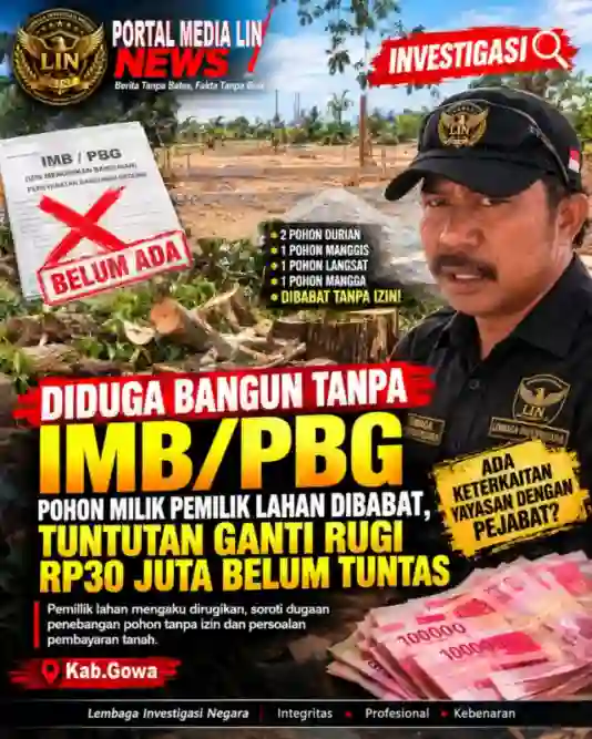 Diduga Bangun Tanpa IMB/PBG, Pohon Milik Pemilik Lahan Dibabat, Tuntutan Ganti Rugi Rp30 Juta Belum Tuntas