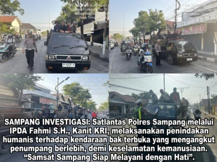 Demi Keselamatan Kemanusiaan, Satlantas Polres Sampang Tindak Tegas dan Edukasi Pengendara Mobil Pikap Pengangkut Penumpang
