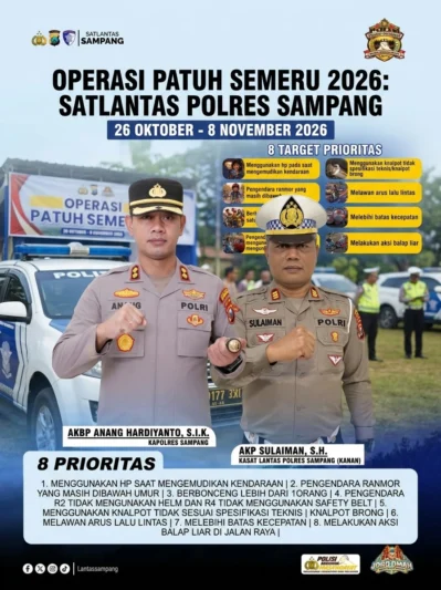 OPERASI PATUH SEMERU 2026, SATLANTAS POLRES SAMPANG PERKUAT KESADARAN BERLALU LINTAS DEMI KESELAMATAN MASYARAKAT